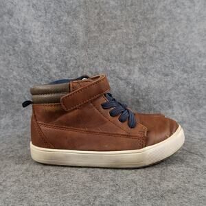 Wonder Nation Shoes Kids 11 Casual High Top Sneaker Boots Easy On Strap Brown